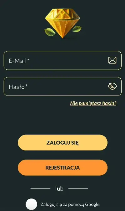 Logowanie do Lemon Casino - formularz email i haslo
